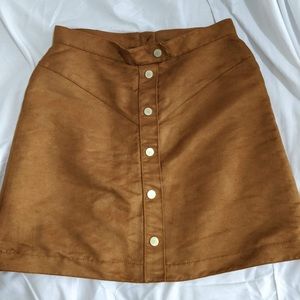 Tan velvet pencil skirt